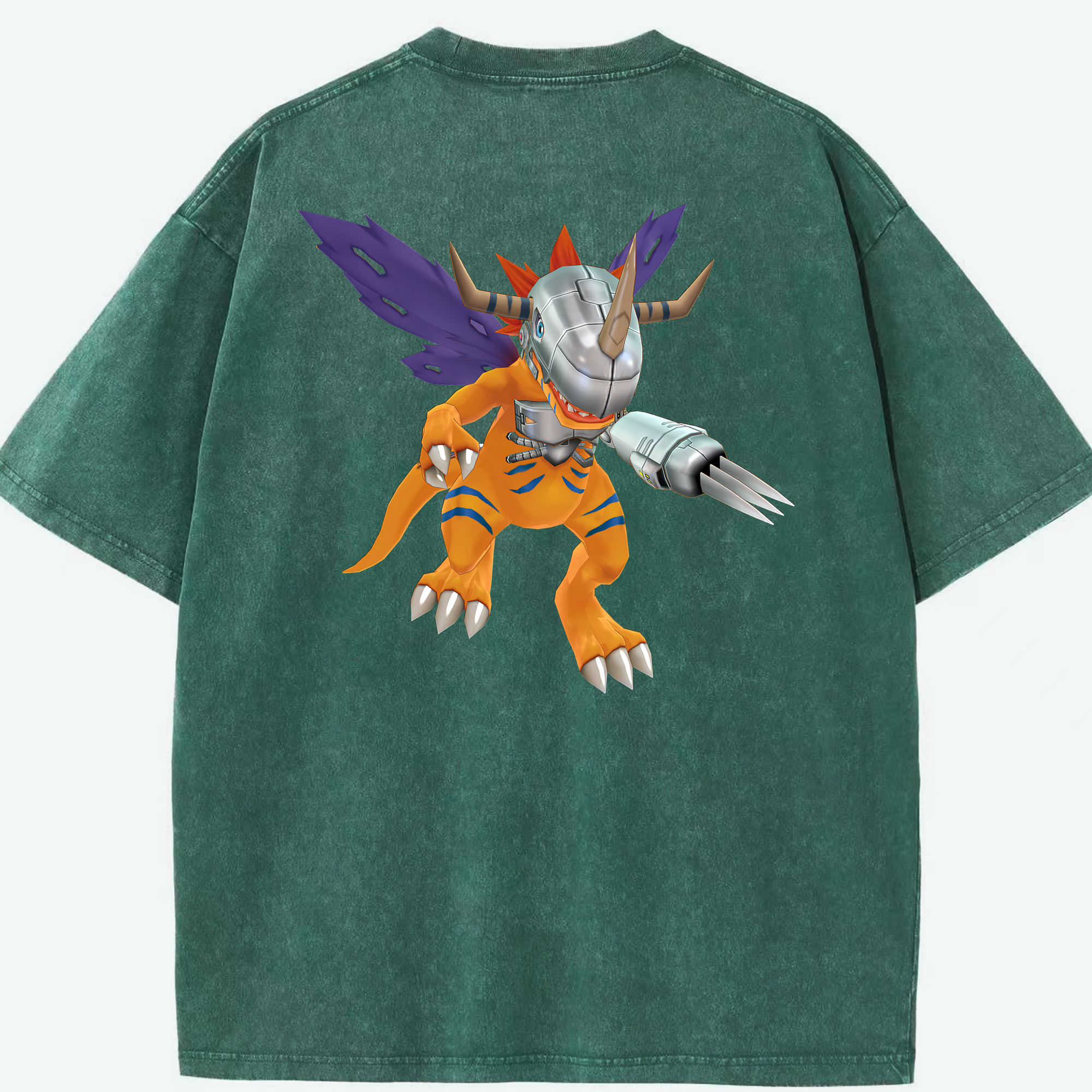 （画像用） Digimon デジタルモンスター/デジモン 綿100% ヴィンテージ風 半袖Tシャツ（背面プリント）